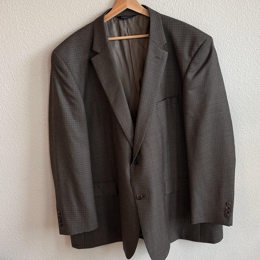 Pronto Uomo Couture 100% Wool Button Front Blazer Sport Coat Jacket 54L Long